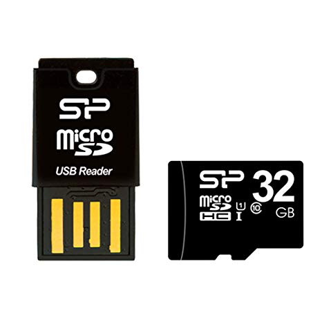 Silicon Power-32GB High Speed MicroSD Card with USB Card Reader