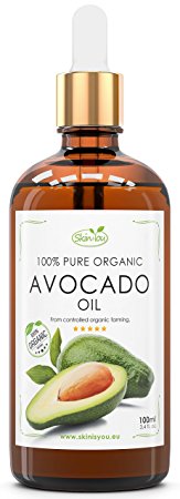 Avocado Oil 100 ml 100% Pure & Organic | Cold-Pressed | Enhances The Skin's Ability To Generate Collagen | High Antioxidant Content | Amazing Moisturizing And Nourishing Effects | Deeply Penetrates Skin And Scalp | Repairs And Strengthens Hair