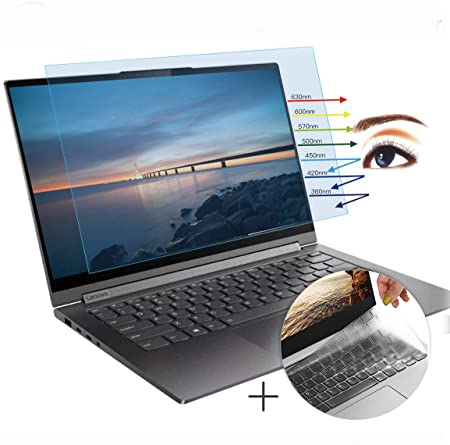 CaseBuy Anti-Blue Anti-Glare Light Screen Protector Filter Compatible Lenovo Yoga C940 2-in-1 14" Touchscreen Laptop with Ultra Thin Keyboard Cover for Lenovo Yoga C940 14 inch