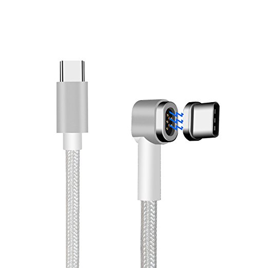 Magnetic USB C Cable,Coopsion Magnetic USB Type C to C Charger Cable Magnetic USB C 1.5 M Fast Charging Support 86W for Macbook Pro (white)