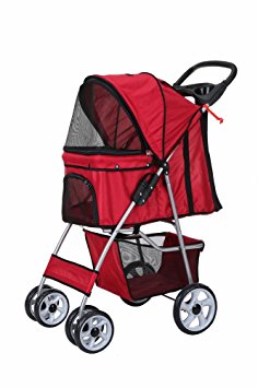 Confidence Deluxe Folding Four Wheel Pet Stroller for cats and dogs