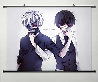 Home Decor Anime Tokyo Ghoul Kaneki Ken Wall Scroll Poster Fabric Painting Japanese Cosplay 23.6 x 17.7 inches - 117
