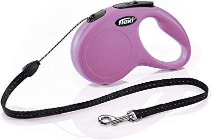 Flexi New Classic Retractable Dog Leash (Cord), 16 ft, Small, Pink