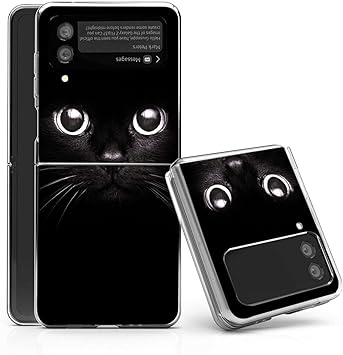 Galaxy Z Flip 3 5G Case,Bcov Black Cat Style Anti-Scratch Solid Hard case Protective Shookproof Phone Cover for Samsung Galaxy Z Flip 3 5G
