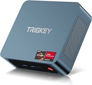 TRIGKEY Desktop Computer Ryzen 5 5560U(6 Cores, 12 Threads) 8 GB DDR4 500GB M.2 NVME(Max 2350MB/S) SSD Gaming S5 Mini Computer WOS Pro. Wi-Fi 6/Bluetooth 5.2/4K@60Hz/Dual HDMI/USB 3.2 Micro PC