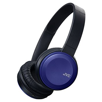 JVC Wireless Lightweight Flat Foldable On Ear Bluetooth Wireless Headband with Mic, Blue (HAS190BTA)