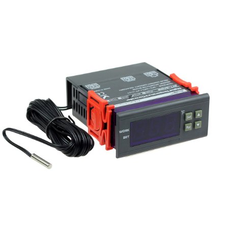 bayite AC 110V Fahrenheit Digital Temperature Controller 10A 1 Relay with Sensor