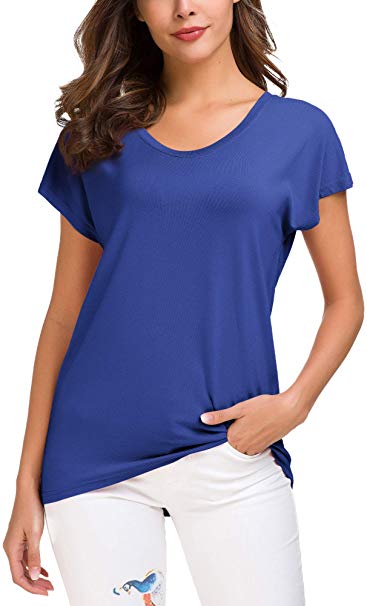 Urban CoCo Women's Short Sleeve Loose V Neck T-Shirt