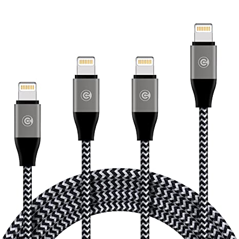 iPhone Charger, 4 Pack Round Corner Mold Lighting Cable Aluminum Shell Apple Braided Wire 26FT 3FT 10FT Compatible with iPhone 12 11 Pro 11 XS MAX XR X 8 8Plus 7 7Plus 6 6Plus 6S 6SPlus