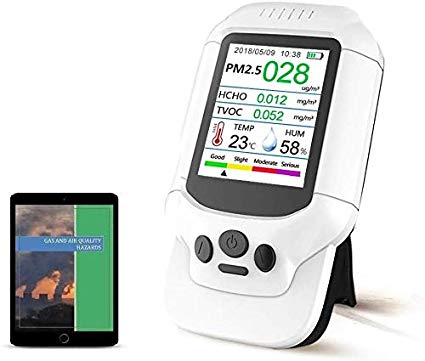 Air Quality Pollution Monitor, Formaldehyde Detector, Temperature & Humidity Meter, Sensor, Tester; Detect PM2.5/PM10/PM1.0 Micron Dust, Test Indoor TVOC Volatile Organic Compound Gas; eBook