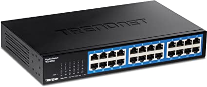 TRENDnet 24-Port Gigabit Desktop Switch, TEG-S25D, 24 x Gigabit RJ-45 Ports, 48Gbps Switching Capacity, Fanless Design, Metal Enclosure, Internal Power Supply, Lifetime Protection, Black