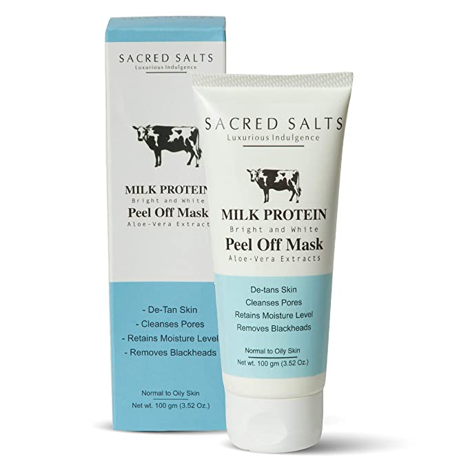 Sacred Salts Milk Protein Blackhead Peel Off Mask, Skin Purifying & Anti Acne, Skin Deep Exfoliation, De-Tan, Deep Cleansing Facial Mask for Face & Nose - All Skin Type | Men & Women