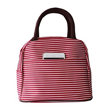 Lunch Bag Waterproof Picnic Tote Bag RALMALL Insulated Lunch Cooler Bag Lunch Holder Lunch Container Travel Zipper Organizer Box for Women Men Kids Girls Boys Adults (Red)