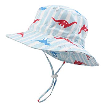 BAVST Baby Sun Hat Boys Bucket Hat Toddler Floppy Hat UPF 50  Wide Brim Chin Strap Summer Play Cap for 6M-6T