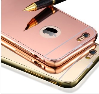 designer style rose gold iphone 5/5s/6/6s/6 plus mirrored case (iphone 5/s, rosegold)