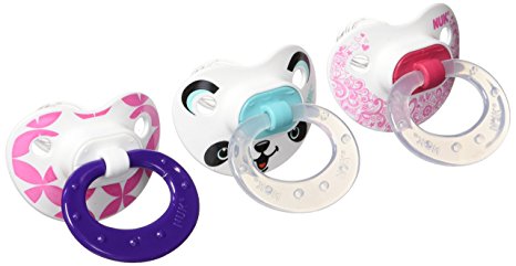 NUK 3 Piece Orthodontic Pacifiers, Girl, 6-18 Months