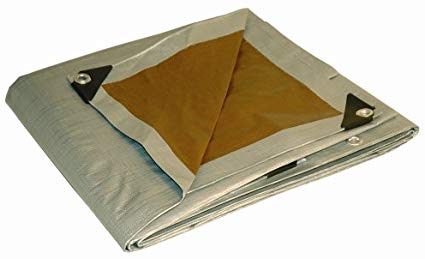 25x33 Multi-Purpose Silver/Brown Heavy Duty DRY TOP Poly Tarp (25'x33')