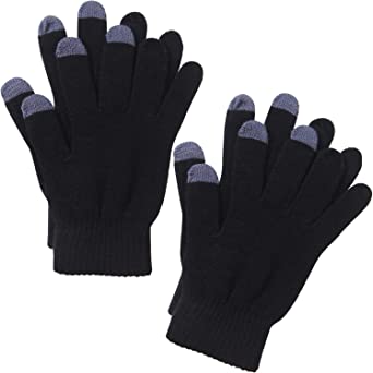 Cooraby 2 Pairs Men or Women's Winter Touch Screen Magic Gloves Warm Knit Gloves Typing Texting Gloves