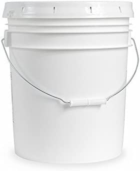 Living Whole Foods 5 Gallon White Bucket & Lid - Set of 3 - Durable 90 Mil All Purpose Pail - Food Grade - Contains No BPA Plastic
