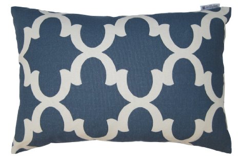 JinStyles Cotton Canvas Quatrefoil Accent Decorative Throw Lumbar Pillow Cover / Cushion Sham (UCLA Blue, Rectangular, 1 Cushion Sham for 12 x 18 Inserts)