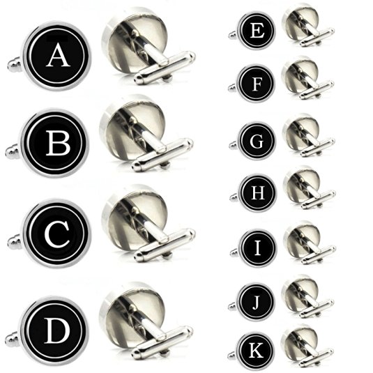 LBFEEL Monogram Cufflinks, Personalized Mens Cufflinks, Custom Initial Cufflinks with Cufflink Box