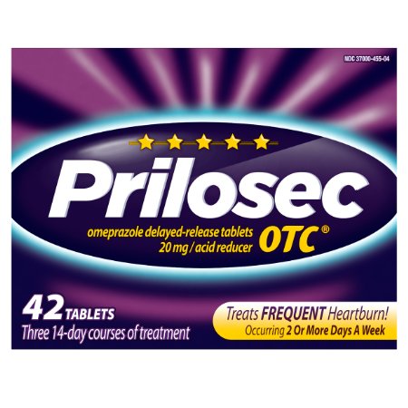 Prilosec OTC Frequent Heartburn Medicine and Acid Reducer Tablets 42 Count - Omeprazole - Proton Pump Inhibitor - PPI (Packaging May Vary)
