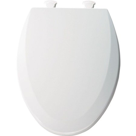 Bemis 1500EC000 Molded Wood Elongated Toilet Seat With Easy Clean and Change Hinge White