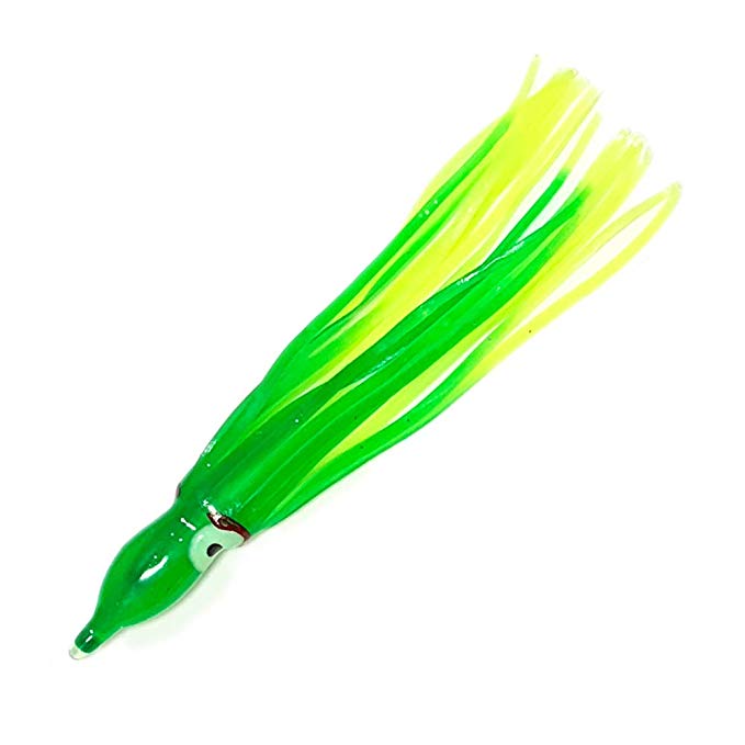 4.5” Squid Skirts – Chartreuse/Green - 40 pieces
