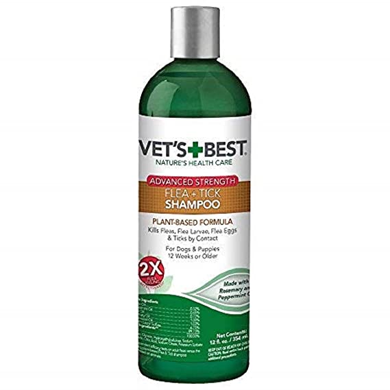 Vet's Best Flea and Tick Advanced Strength Dog Shampoo, 12 oz