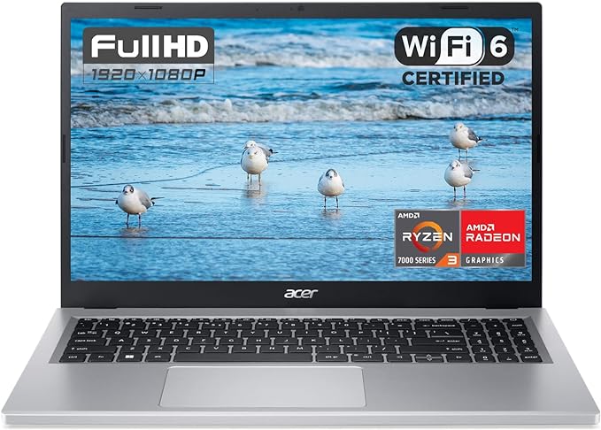 acer Aspire Thin and Light Laptop 2023, 15.6" Full HD Display, AMD Ryzen 3 7320U 4-Core Processor, 8GB LPDDR5, 512GB SSD, Long Battery Life, WiFi 6, HDMI, Type-A&C, Windows 11 Home, GM Mousepad