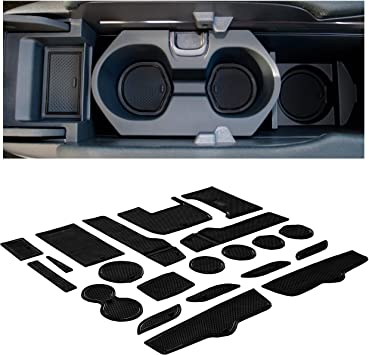 CupHolderHero for Honda Civic Accessories 2016-2020 Premium Custom Interior Non-Slip Anti Dust Cup Holder Inserts, Center Console Liner Mats, Door Pocket Liners 21-pc Set (Sedan) (Solid Black)