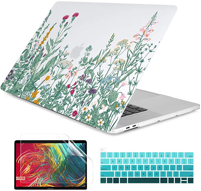 Dongke MacBook Pro 13 inch Case Model A2251/A2289 2020 Released, Plastic Hard Shell Case Cover for MacBook Pro 13 inch with Retina Display & Touch Bar Fits Touch ID (Garden Floral)