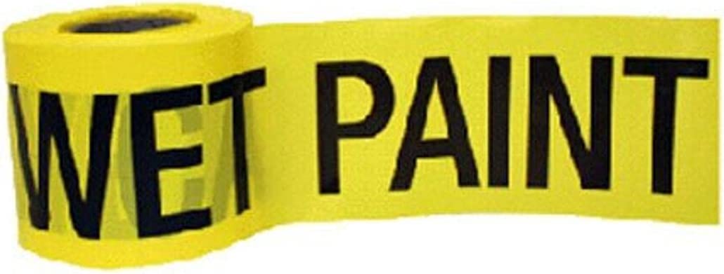 CH Hanson 16101 Yellow Caution/Wet Paint Barricade Tape, 2 mil, 300 ft