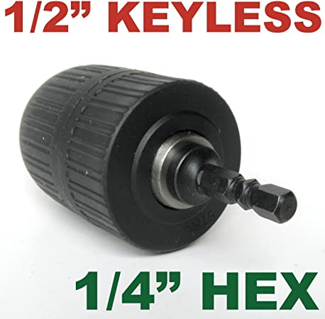 1 pc Keyless 1/16" - 1/2" Capacity with 1/4" Hex Adapter Drill Chuck