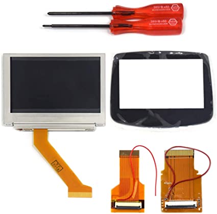 TOMSIN MOD LCD Backlight Kit 32 Pin 40 Pin GBA SP AGS-101 Backlit Screen with Glass Screen Lens Panel for Gameboy Advance