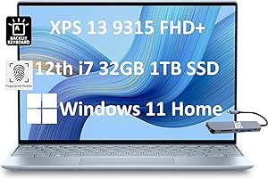 Dell XPS 13 Thin & Light Business Laptop (13.4" FHD , Intel 10-Core i7-1250U, 32GB DDR5 RAM, 1TB SSD), Long Battery Life, Thunderbolt 4, Webcam, Backlit, Fingerprint, Wi-Fi 6E, IST HUB, Win 11 Home