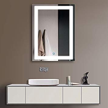 Horizontal LED Bathroom Silvered Mirror with Touch Button(D-CK010-ACDEFG) (24 x 32 CK010)