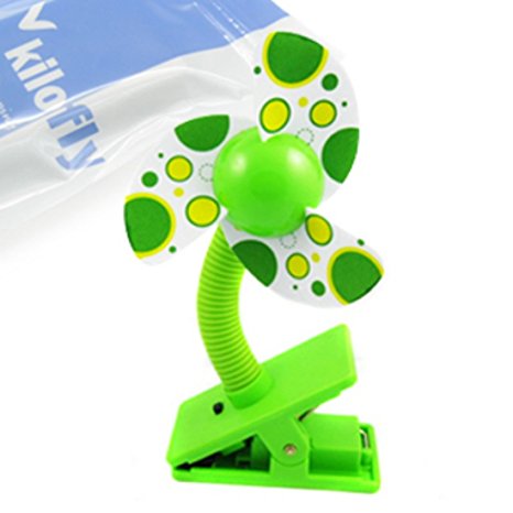 KF Baby Clip-On Mini Stroller Fan, Green