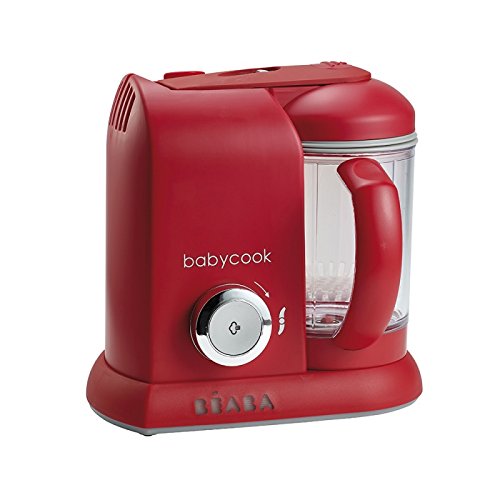 BEABA Babycook 4 in 1 Steam Cooker and Blender, 4.5 cups, Dishwasher Safe, Cherry