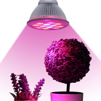Outtled LED Grow Light 12W24W Highest Efficient Hydroponic LED Plant Grow Lights E27 Growing Lamp for Garden Greenhouse in Best 3 Bands Growing Combination 660nm and 630nm Red and 460nm Blue 24W