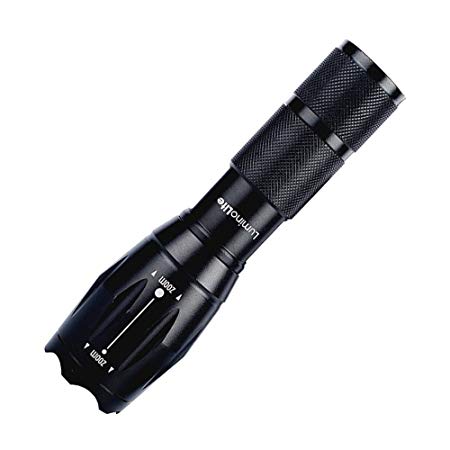 Tactical Flashlight, Cree T6 Ultra Bright LED Flashlight High Lumens with Adjustable Focus 3 Light Modes, IPX6 Water-Resistant for Survival, Camping, Hiking, Car(AAA Battery included)