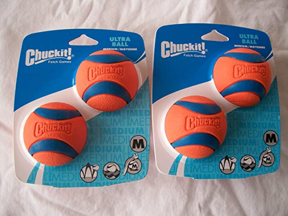 Four (4) Chuckit Medium Ultra Balls