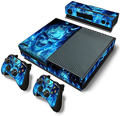 Gam3Gear Pattern Series Decals Skin Vinyl Sticker for Xbox ONE Console & Controller  (NOT Xbox One Elite / Xbox One S / Xbox One X) - Blue Flame Skull