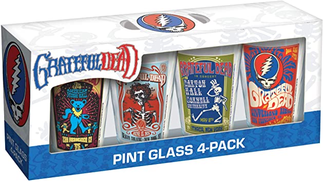 ICUP Grateful Dead Poster Pint Glass (4 Pack), Clear