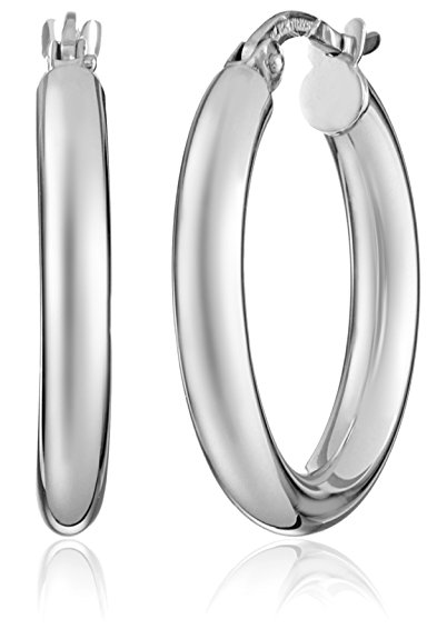 14k White Gold Hoop Earrings