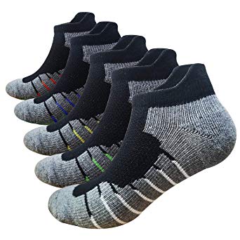 Compression Ankle Athletic Sock Women Men 5/8 Pack 8-15 mmhg, Low Cut Running Cushion Socks Arch Support