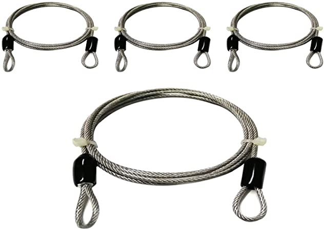 Safety Cable Lock,40”Long,Braided Stainless Steel Luggage Security Lock Cable Lightweight(4 Pack)