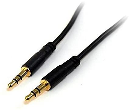 StarTech.com 6 ft Slim 3.5mm Stereo Audio Cable - M/M - 3.5mm Male to Male Audio Cable for Your Smartphone, Tablet or MP3 Player (MU6MMS) Black