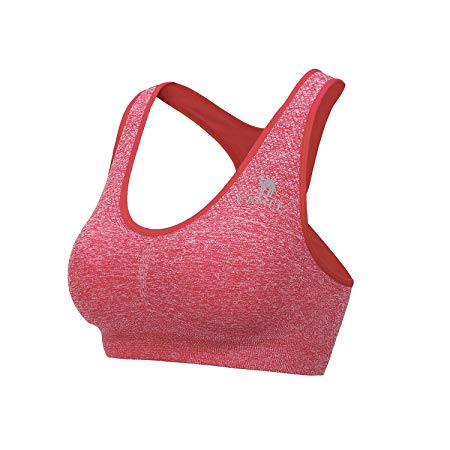 Camel Sports Bras for Womens, Seamless Racerback Wirefree Yoga Top for Running Gym Workout Fitness