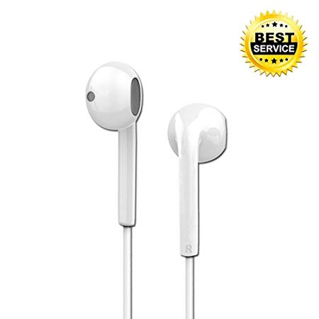 Wired Earbuds,Moker In Ear Earphones with Microphone Stereo Headphone for iPhone 6s 6 5s Se 5 5c 4s White (1 Pack)